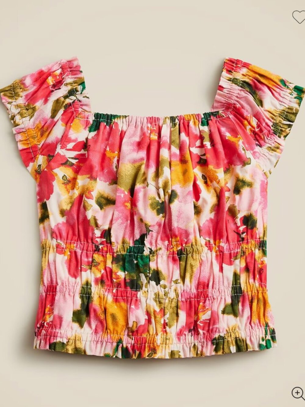 Jcrew Cotton Smocked Cropped Top